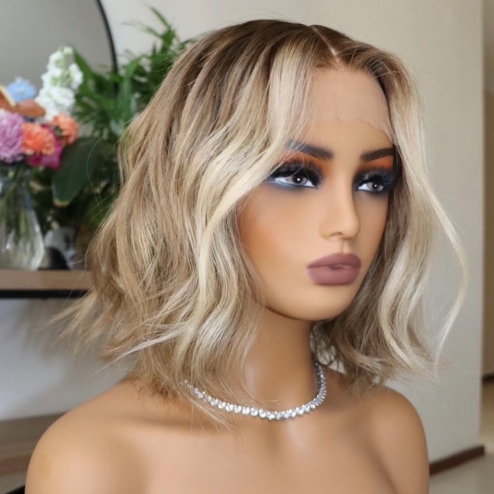 Blonde bob human hair wig